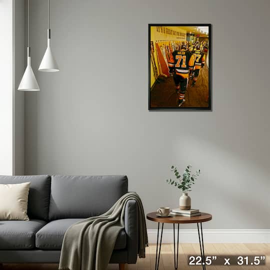 Evgeni Malkin and Sidney Crosby Pittsburgh Penguins Framed 20" x 29" Walking in Dressing Room Hallway Canvas